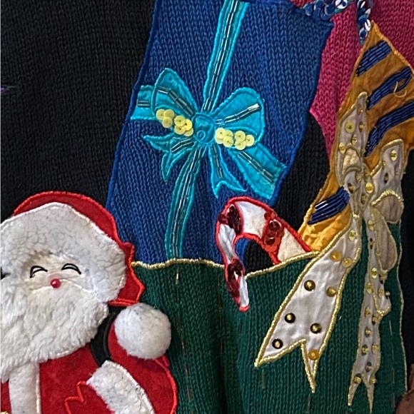 Vintage P’Galli ‘ugly’ Christmas sweater mini dress size M - Picture 4 of 7